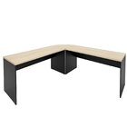 Mesa Escrivaninha Em L Canto Arredondado 140cm Carvalho E Pre