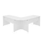 Mesa Escrivaninha Em L Canto Arredondado 140x60cm Branco