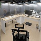 Mesa Escrivaninha Em L Canto Arredondado 140x60cm Carvalho/br