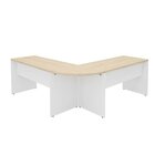 Mesa Escrivaninha Em L Canto Arredondado 140x60cm Carvalho/br