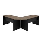 Mesa Escrivaninha Em L Canto Arredondado 140x60cm Nogal/preto