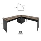 Mesa Escrivaninha Em L Canto Arredondado 140x60cm Nogal/preto