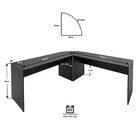 Mesa Escrivaninha Em L Canto Arredondado 140x60cm Preto