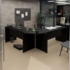 Mesa Escrivaninha Em L Canto Arredondado 140x60cm Preto