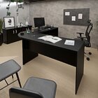 Mesa Escrivaninha Em L Canto Arredondado 140x60cm Preto