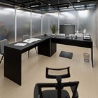 Mesa Escrivaninha Em L Canto Arredondado 140x60cm Preto