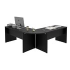 Mesa Escrivaninha Em L Canto Arredondado 140x60cm Preto