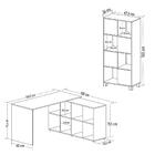 Mesa Escrivaninha Em L Eron E Estante Livreiro Maly A06 Branc