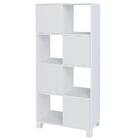 Mesa Escrivaninha Em L Eron E Estante Livreiro Maly A06 Branc