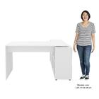 Mesa Escrivaninha Em L Eron E Estante Livreiro Maly A06 Branc