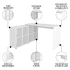Mesa Escrivaninha Em L Eron E Estante Livreiro Maly A06 Branc