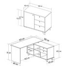 Mesa Escrivaninha Em L Golden E Balcão 1 Porta 3 Gavetas Mera