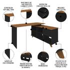 Mesa Escrivaninha Em L Golden E Estante Livreiro 2 Portas Lit