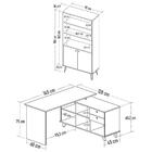 Mesa Escrivaninha Em L Golden E Estante Livreiro 2 Portas Lit