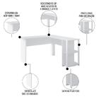 Mesa Escrivaninha Em L Malu E Estante Livreiro 90x187cm Lean