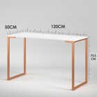 Mesa Escrivaninha Escritório 120x50cm Branco Com Cobre