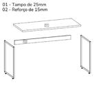 Mesa Escrivaninha Escritorio 136 Cm Li003 Kpb