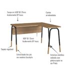 Mesa Escrivaninha Estação De Trabalho Em L 120cm Hanover/pret