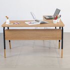 Mesa Escrivaninha Estação De Trabalho Em L 136cm Organico Hom