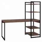 Mesa Escrivaninha Flex Industrial Aço 4 Prateleiras Nogal/pre