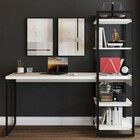 Mesa Escrivaninha Flex Industrial Aço 4 Prateleiras Snow/pret