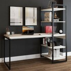 Mesa Escrivaninha Flex Industrial Aço 4 Prateleiras Snow/pret