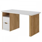 Mesa Escrivaninha Florence 2 Gavetas Branco/olmo - Artany Móv