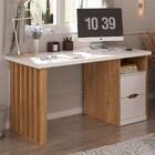 Mesa Escrivaninha Florence 2 Gavetas Branco/olmo - Artany Móv