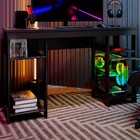 Mesa Escrivaninha Gamer Alfa 4 Prateleiras Preto - Gabrielli