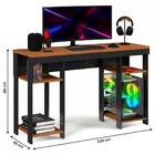 Mesa Escrivaninha Gamer Alfa 4 Prateleiras Preto/nature - Gab