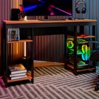Mesa Escrivaninha Gamer Alfa 4 Prateleiras Preto/nature - Gab