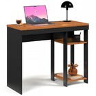 Mesa Escrivaninha Gamer Beta 2 Prateleiras Preto/nature - Gab