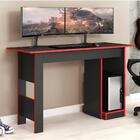 Mesa Escrivaninha Gamer Com 1 Nicho - Grafite/vermelho