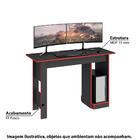 Mesa Escrivaninha Gamer Com 1 Nicho - Grafite/vermelho
