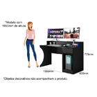 Mesa Escrivaninha Gamer Safira Com 1 Gaveta - Preto