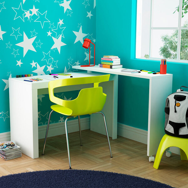 Mesa Escrivaninha Giratória Em L 120 X 81 Cm Rodízios Mdp Bra