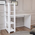 Mesa Escrivaninha Home Office 3 Prateleiras Branco - Panorama