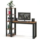 Mesa Escrivaninha Home Office Paris Com Prateleira De Madeira