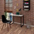 Mesa Escrivaninha Industrial 90cm Branco E Cadeira Preta