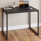 Mesa Escrivaninha Industrial Aço 90 Ônix/preto - Panorama Móv