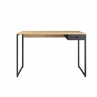 Mesa Escrivaninha Industrial Com 01 Gaveta Tilla Nature/preto