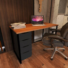 Mesa Escrivaninha Industrial Com Gaveteiro 04 Gavetas Luxo