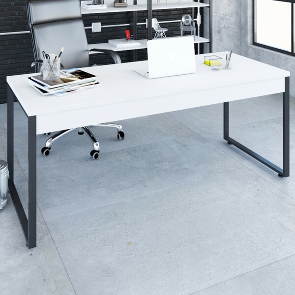 Mesa Escrivaninha Kuadra Branco Chess/preto 15425 - Compace