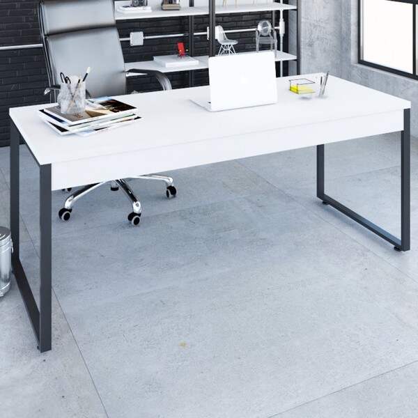 Mesa Escrivaninha Kuadra Branco Chess/preto 16331 - Compace