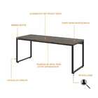 Mesa Escrivaninha Kuadra Carvalho Dark/preto 15425 - Compace