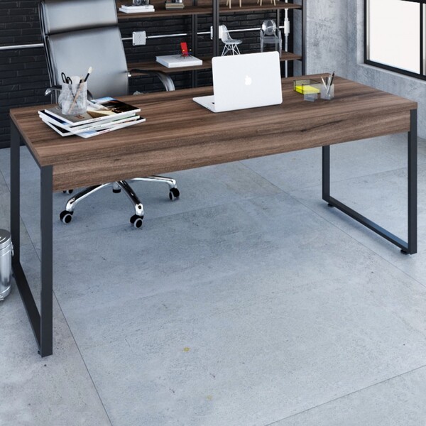 Mesa Escrivaninha Kuadra Nogal/preto 16331 - Compace