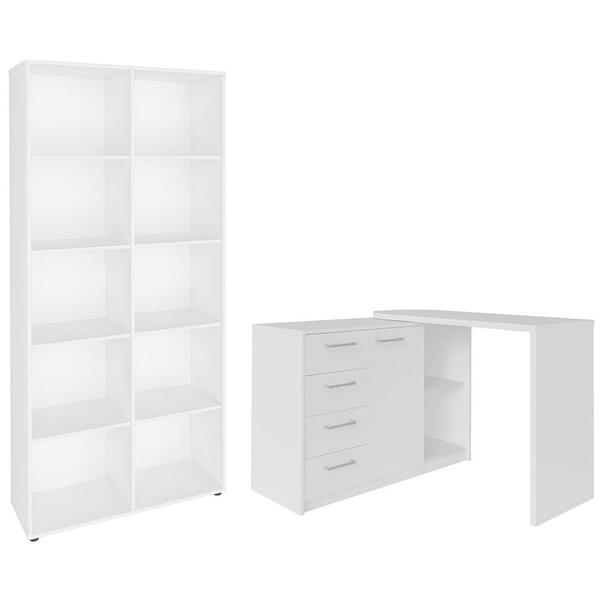 Mesa Escrivaninha Lagan E Estante Livreiro 90x187cm Lean A06