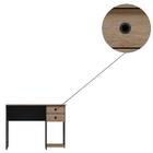 Mesa Escrivaninha Larissa 2 Gavetas Preto Carvalho Tana Decor
