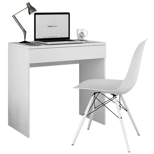 Mesa Escrivaninha Loft 100% Mdf Minimalista Com Cadeira Eames