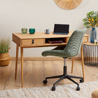 Mesa Escrivaninha Madeira 2 Gavetas 1 Nicho Retro Kim - Madei